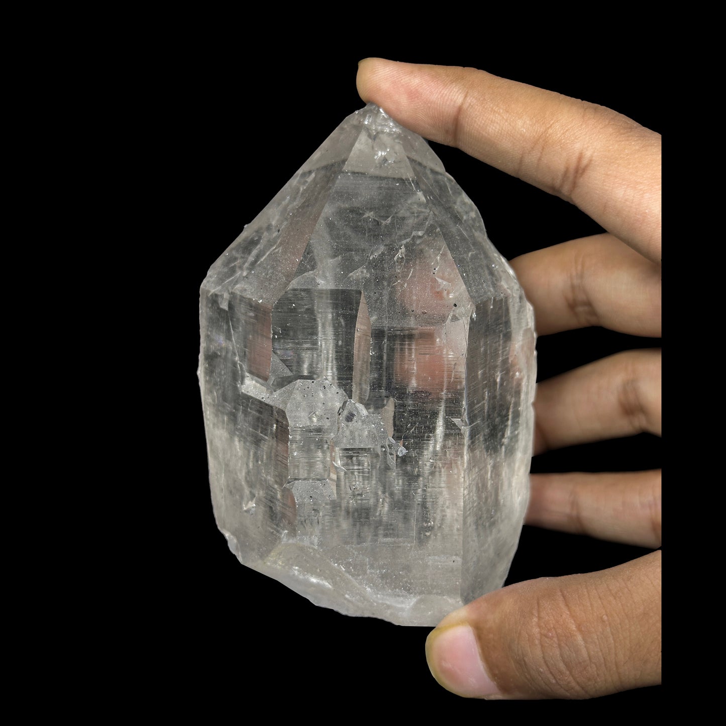 Clear Quartz With Anatase Natural Mineral Specimen. G #0445