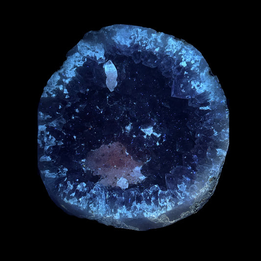 Amethyst With Calcite (UV Reactive) Natural Mineral Specimen. G #0439