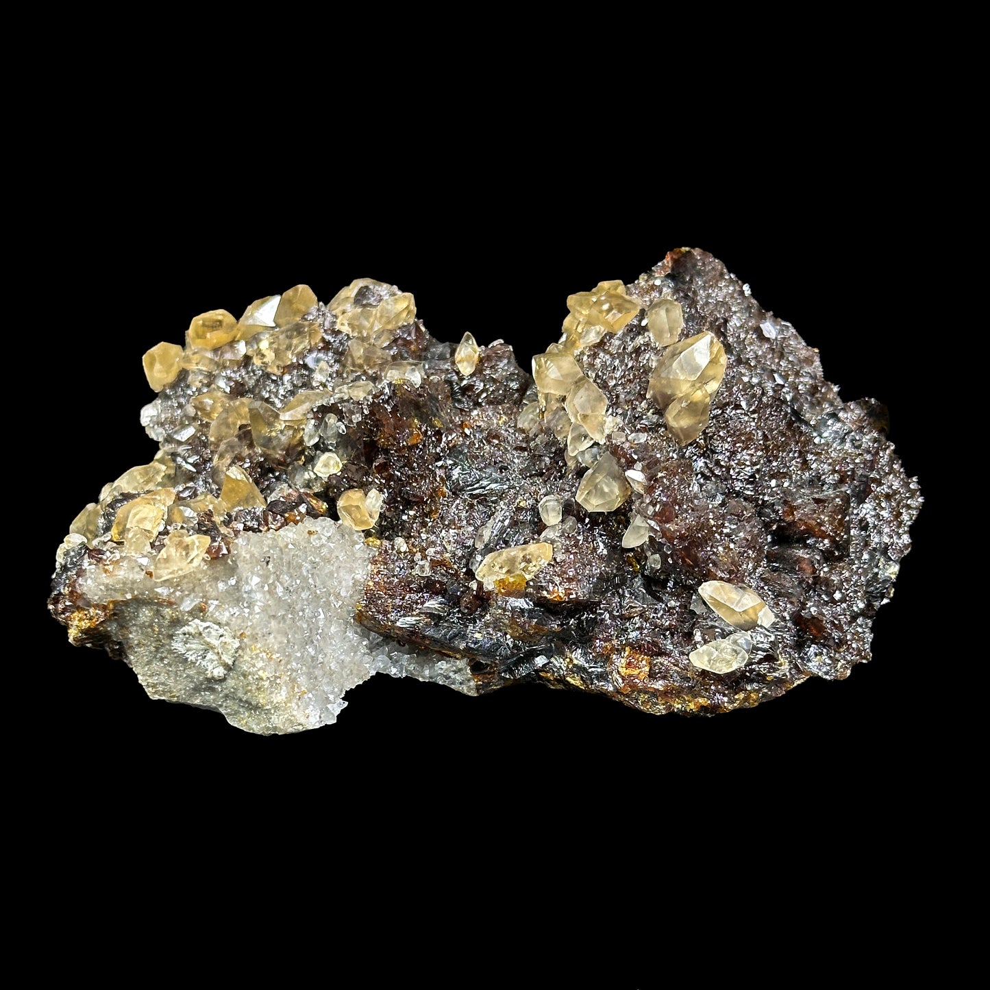 Super Rare Calcite With Spalarite Natural Mineral Specimen from Elmwood Mine , Tennessee (UV Reactive) G #0470