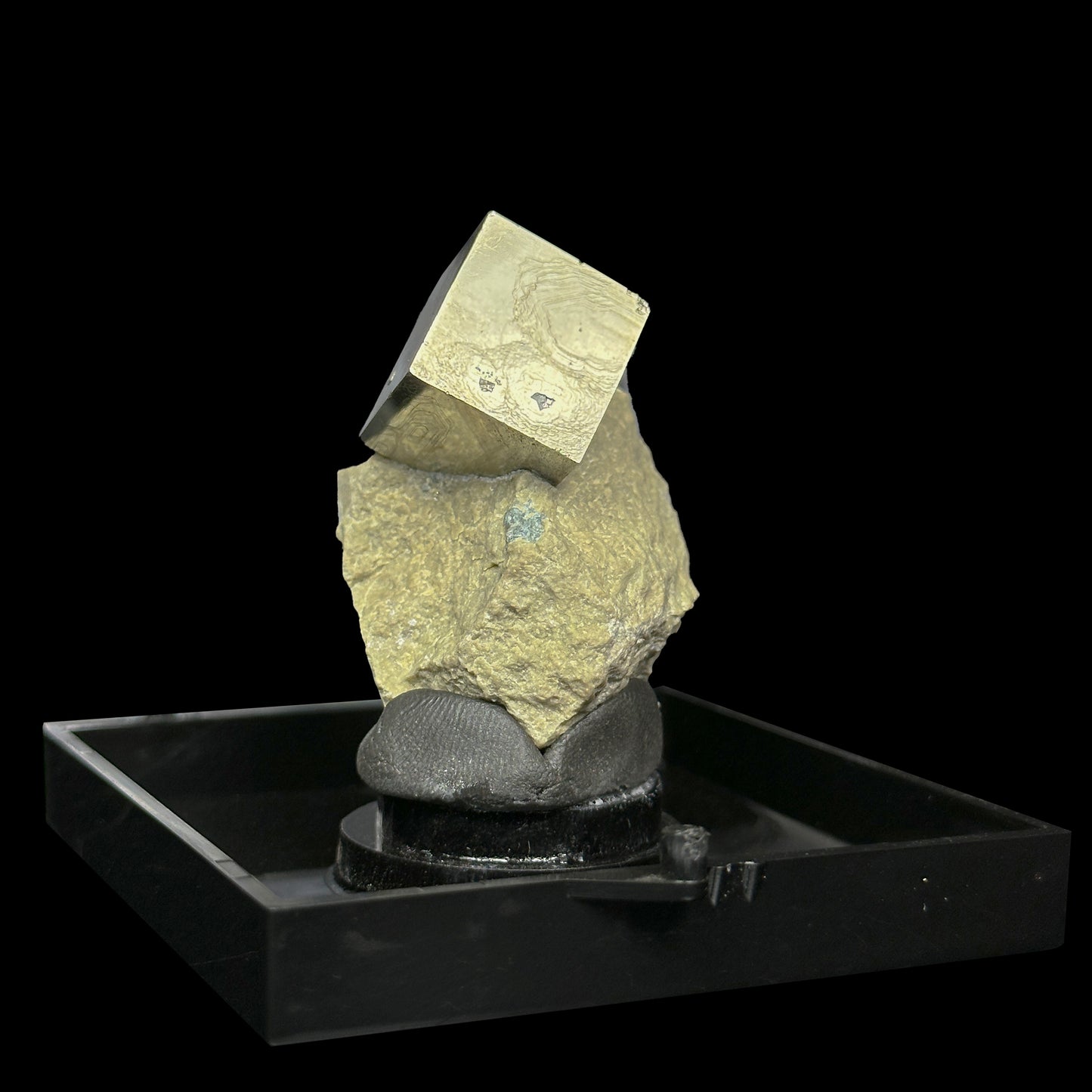 Pyrite Cube On matrix Natural Mineral Specimen. G #0467