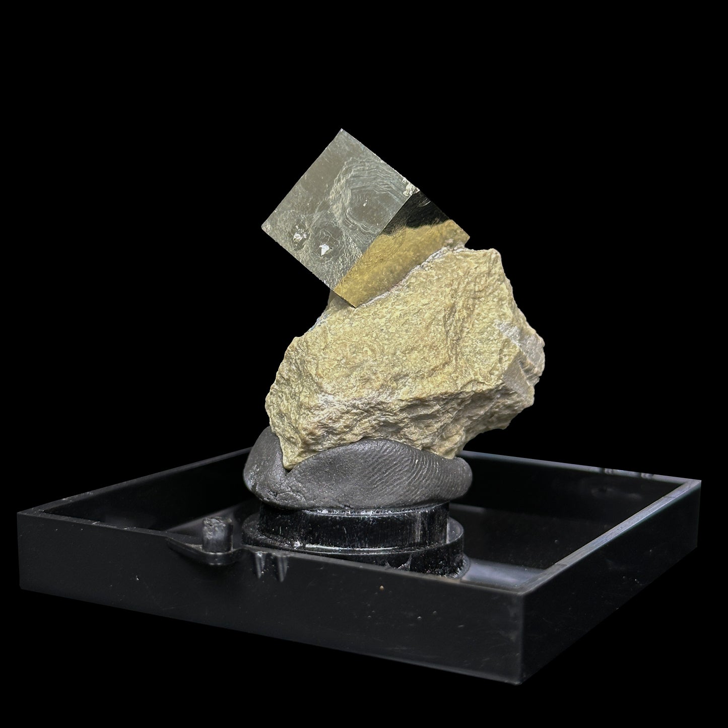 Pyrite Cube On matrix Natural Mineral Specimen. G #0467