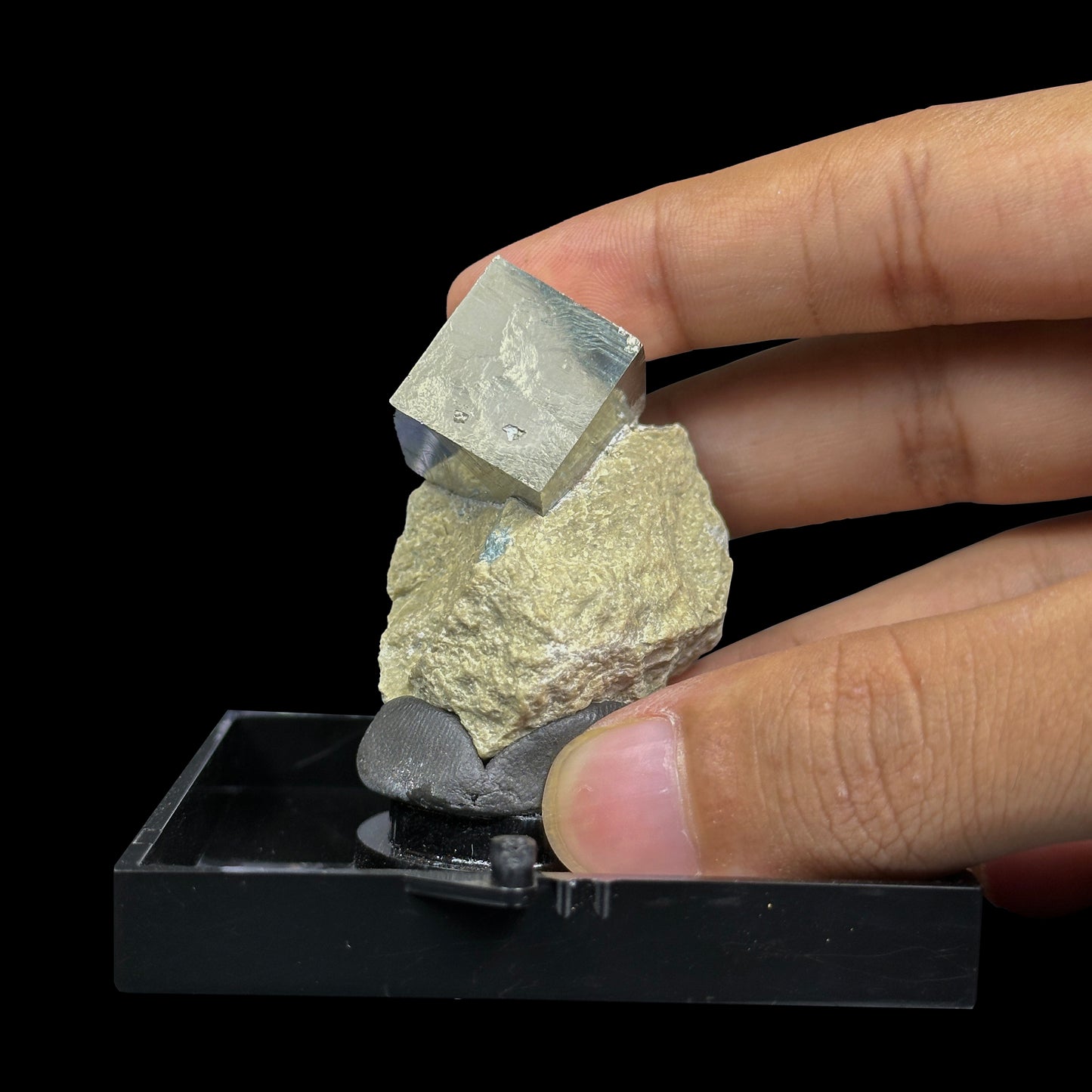 Pyrite Cube On matrix Natural Mineral Specimen. G #0467