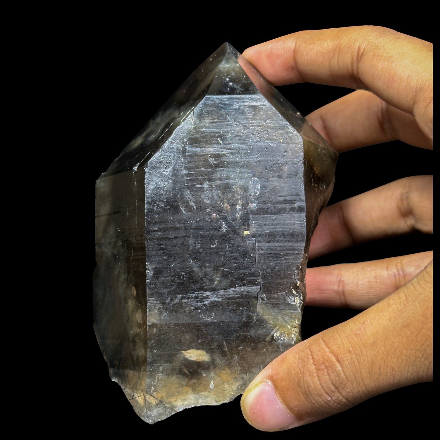  Smoky Quartz With Black Turmaline Natural Mineral Specimen #0460