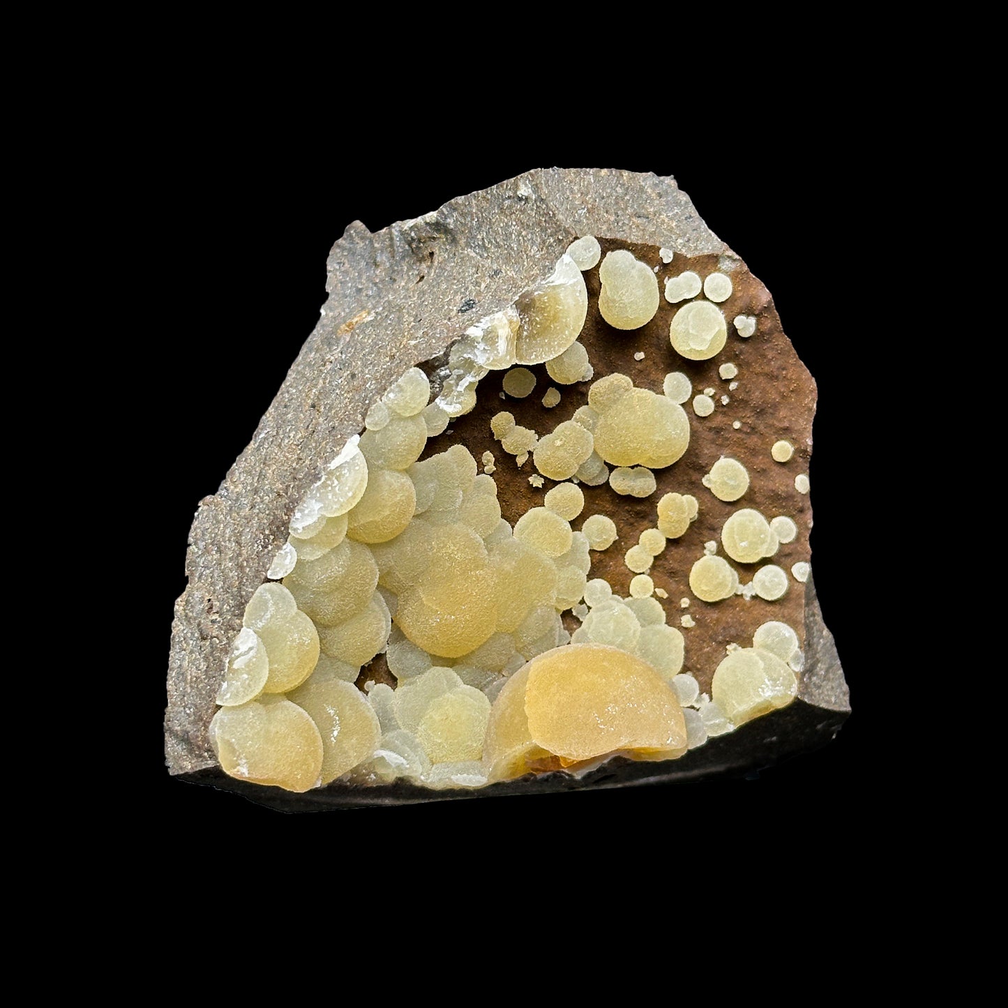 Rare Botryoidal Calcite Semigeode Natural Mineral Specimen from Campomorto Quarry , Italy #0459