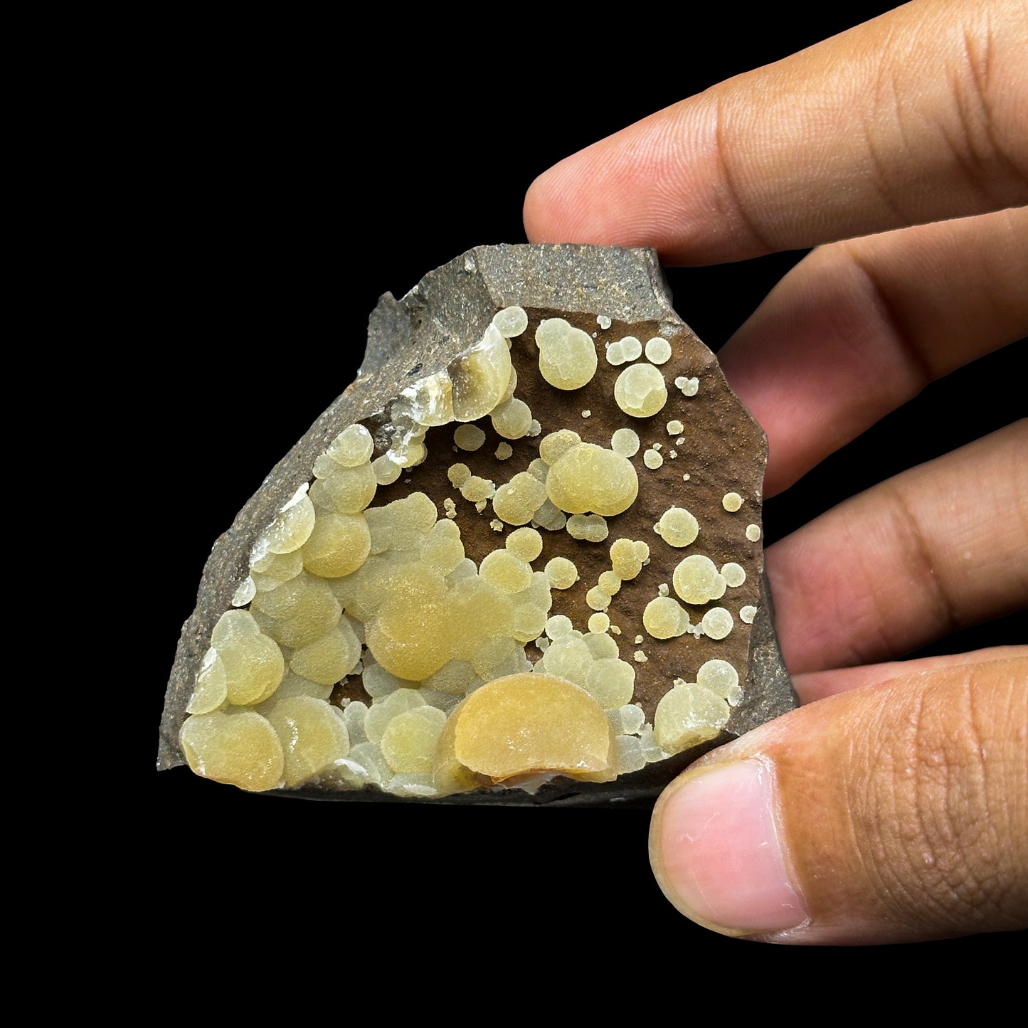 Rare Botryoidal Calcite Semigeode Natural Mineral Specimen from Campomorto Quarry , Italy #0459