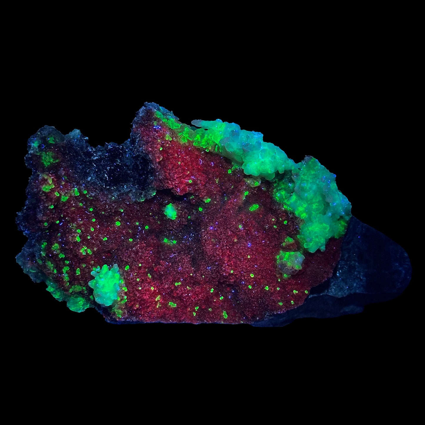 Rare Calcite with Adamite and Rossesite (UV Reactive) Natural Mineral Specimen. G #0463