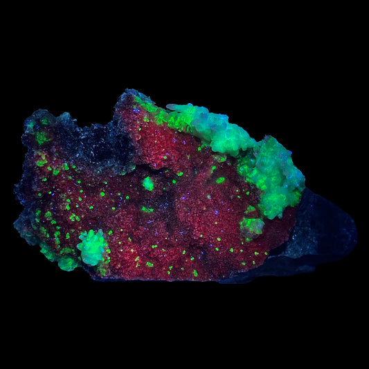Rare Calcite with Adamite and Rossesite (UV Reactive) Natural Mineral Specimen. G #0463