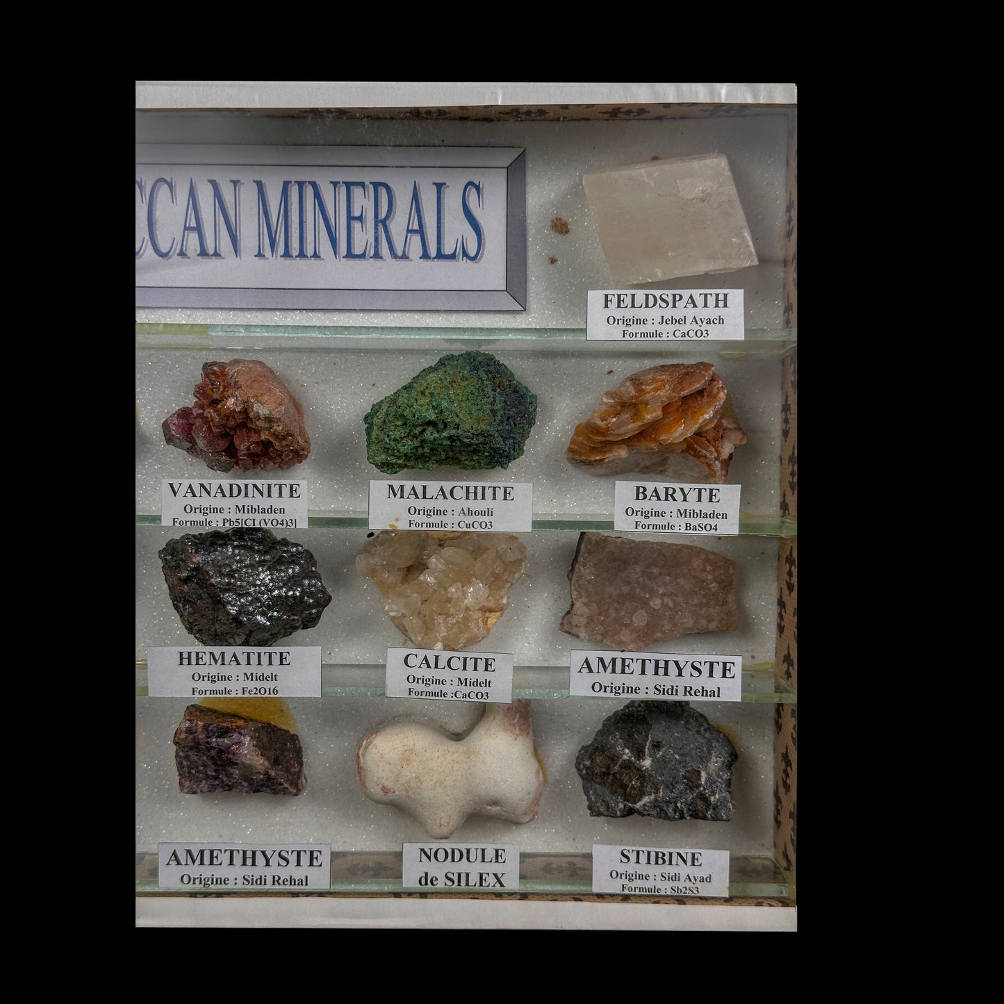 17-Piece Authentic Moroccan Mineral Collection Display – Rare Natural Crystal & Mineral Specimen Set. G #0482