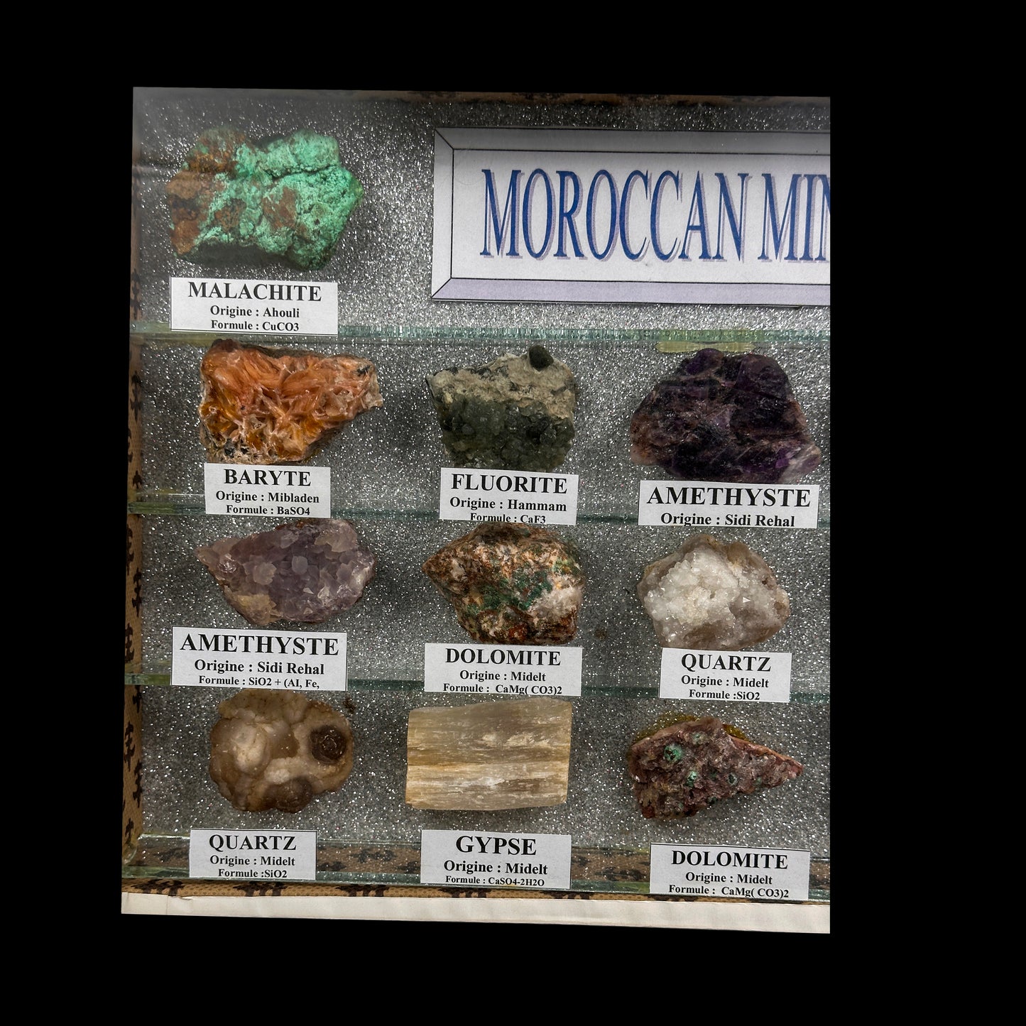 17-Piece Authentic Moroccan Mineral Collection Display – Rare Natural Crystal & Mineral Specimen Set. G #0481