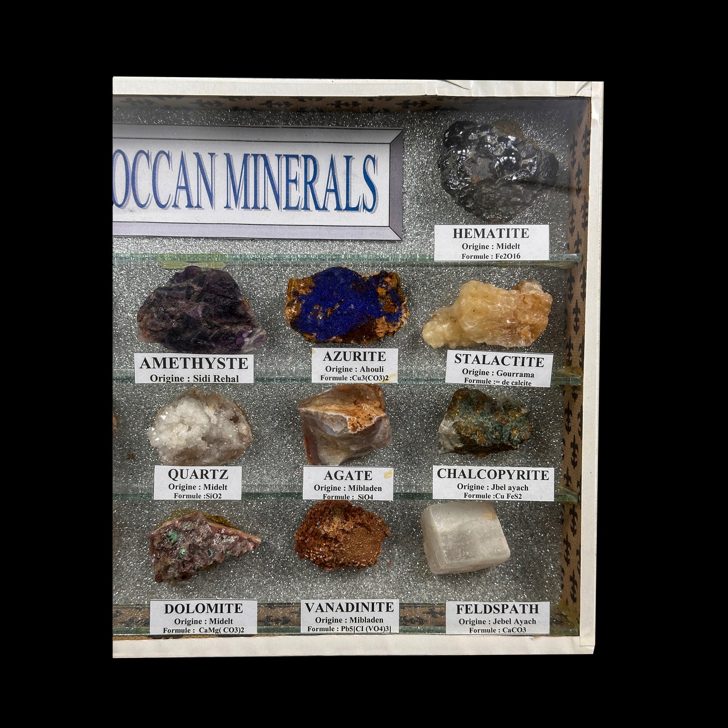 17-Piece Authentic Moroccan Mineral Collection Display – Rare Natural Crystal & Mineral Specimen Set. G #0481