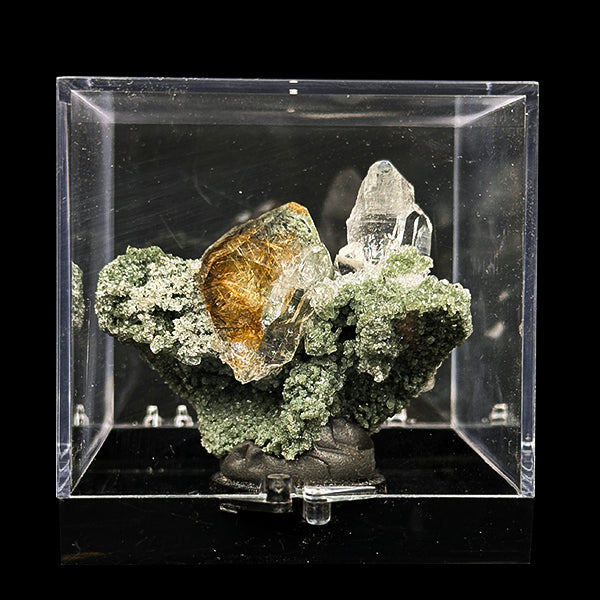 Golden Rutile Clear Quartz With Chlorite inclusion Natural Minaral Specimen G #0489