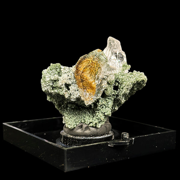 Golden Rutile Clear Quartz With Chlorite inclusion Natural Minaral Specimen G #0489