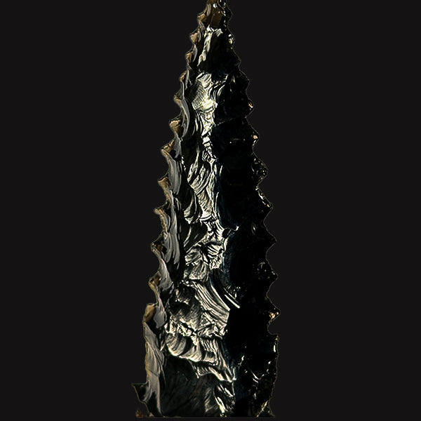 Obsidian Knife Natural Mineral Specimen. G #0484