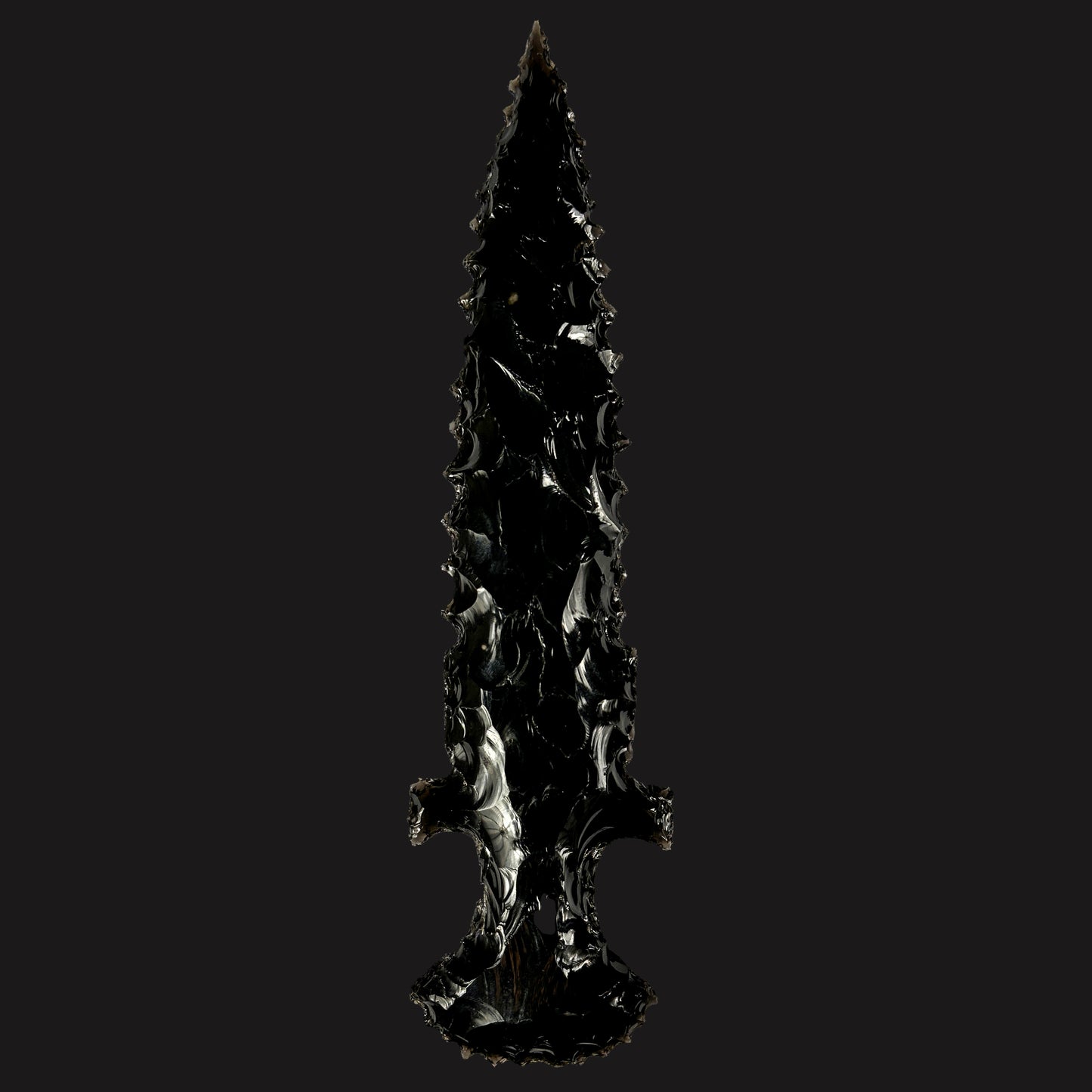 Obsidian Knife Natural Mineral Specimen. G #0485