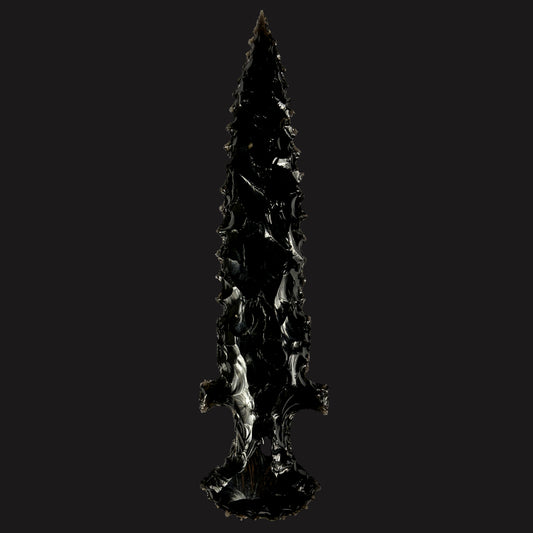 Obsidian Knife Natural Mineral Specimen. G #0485