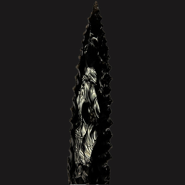 Obsidian Knife Natural Mineral Specimen. G #0485