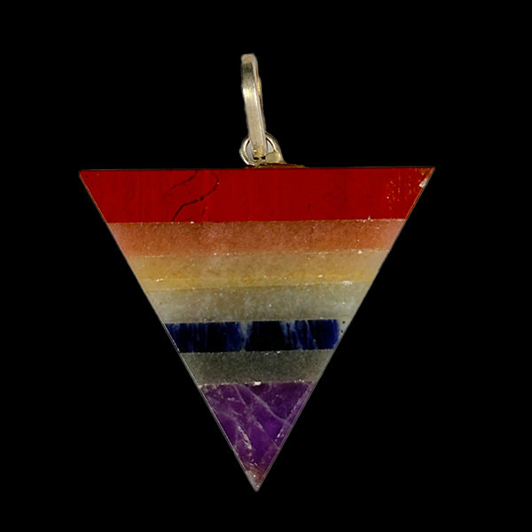 Natural 7 Chakra Triangle Pendant.