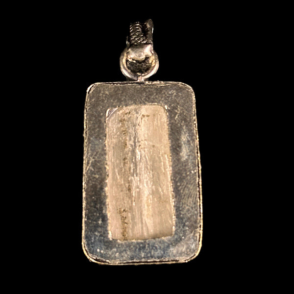 Natural Selenite Rectangle Pendant.