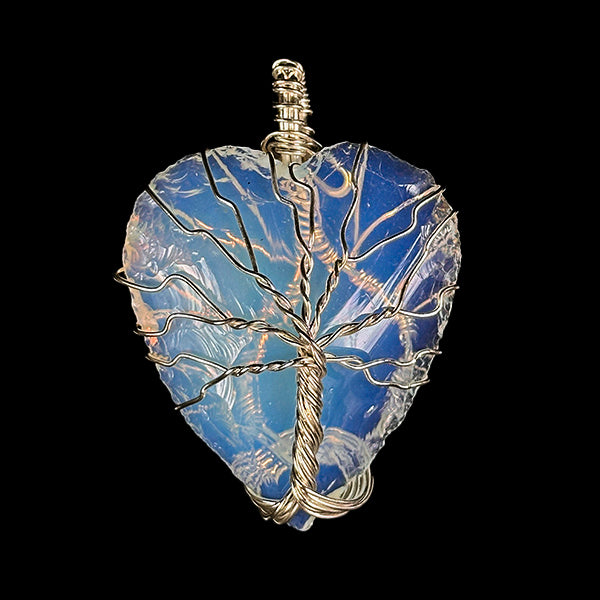 Opalite Heart Tree of Life Pendant.