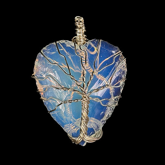 Opalite Heart Tree of Life Pendant.