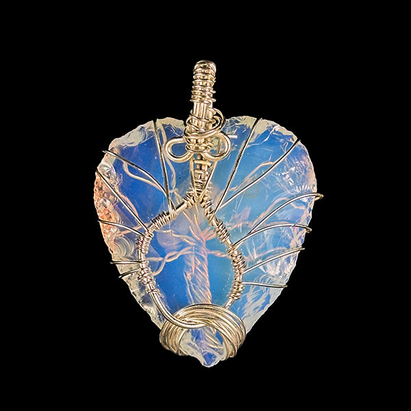 Opalite Heart Tree of Life Pendant.
