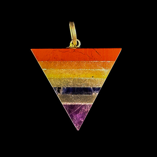 Natural 7 Chakra Triangle Pendant.