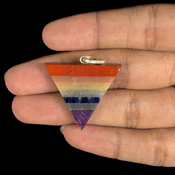 Natural 7 Chakra Triangle Pendant.