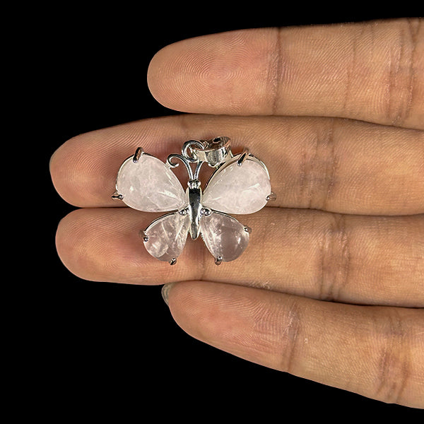Natural Quartz Butterfly Pendent.