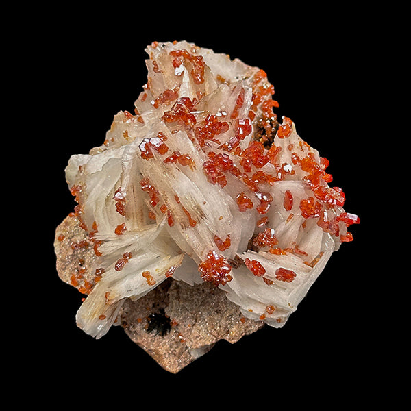 Vanadinite on Barite Natural Mineral Specimen G #0550
