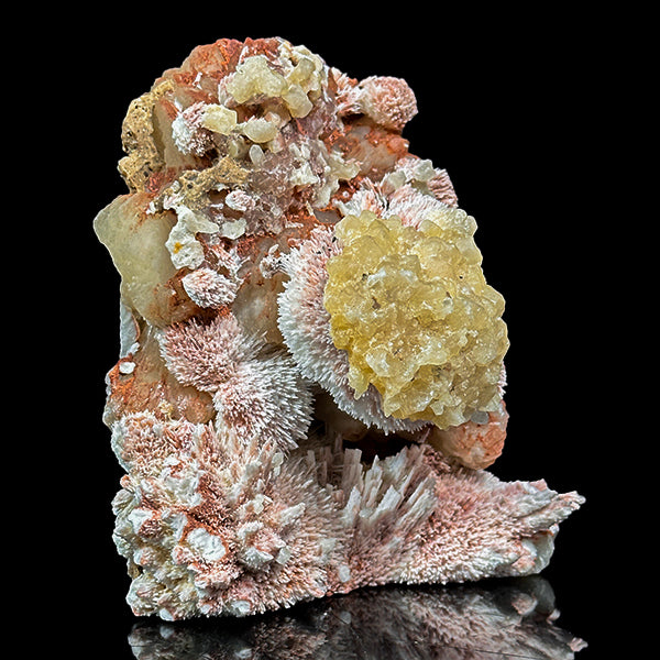 Pink Mordenite With Calcite (UV Reactive) Natural Mineral Specimen G #0571