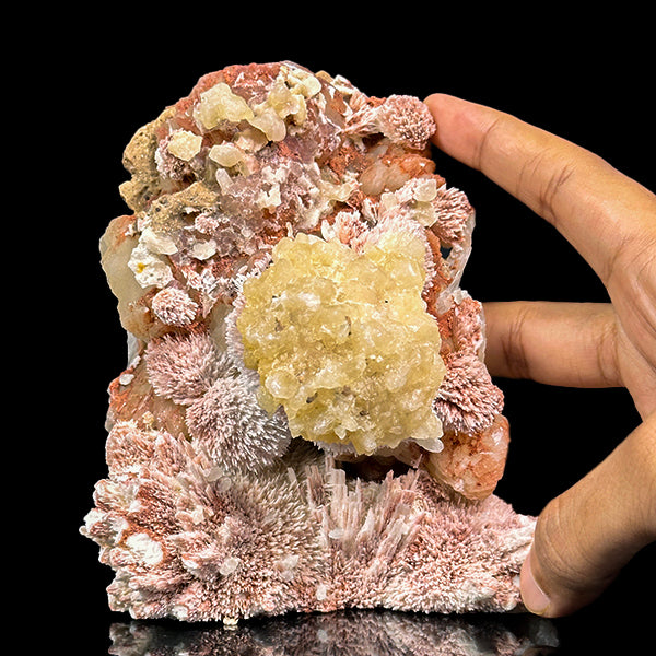 Pink Mordenite With Calcite (UV Reactive) Natural Mineral Specimen G #0571