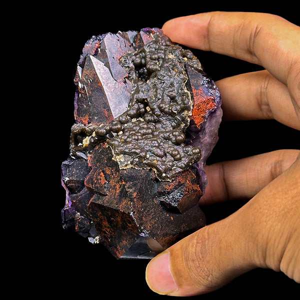 Goethite On Alien Amethyst Natural Mineral Specimen G #0569