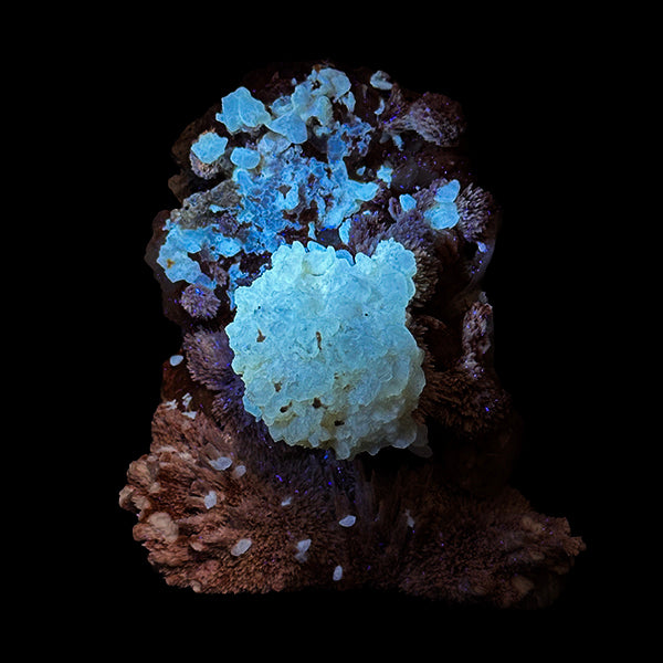 Pink Mordenite With Calcite (UV Reactive) Natural Mineral Specimen G #0571