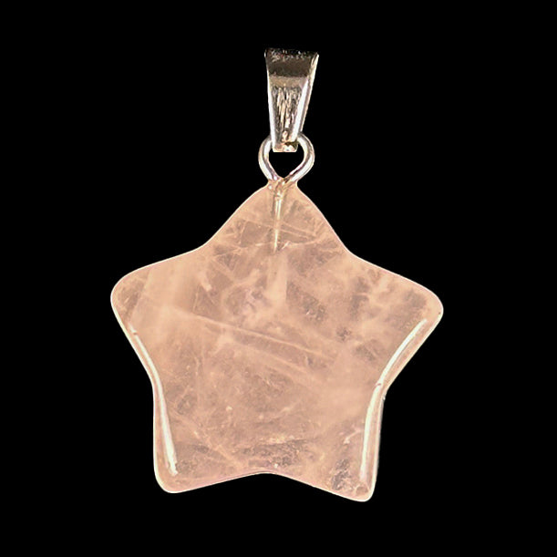 Rose Quartz Star Pendant | Genuine Crystal Pendent.