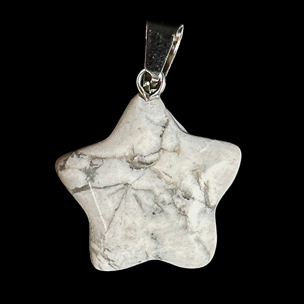 Howlite Star Pendant | Genuine Crystal Pendent. 