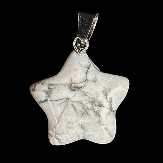 Howlite Star Pendant | Genuine Crystal Pendent. 