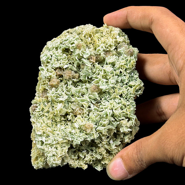 Marshy Green Heulandite With Calcite (UV Reactive) Natural Mineral Specimen. G #0579