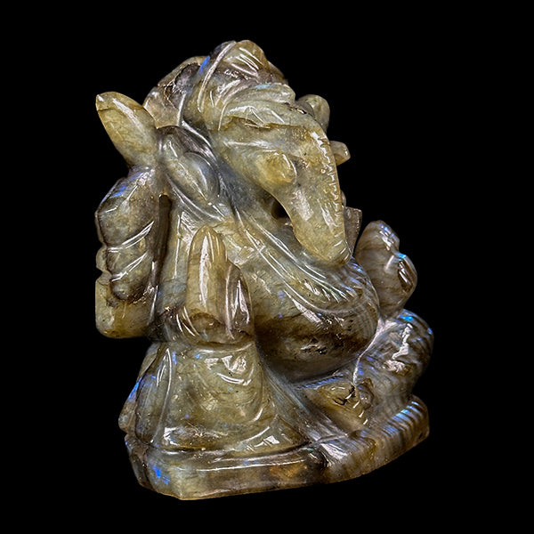 Labradorite Lord Ganesha Idol. G #0590