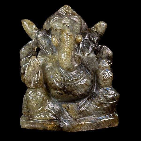 Labradorite Lord Ganesha Idol. G #0590