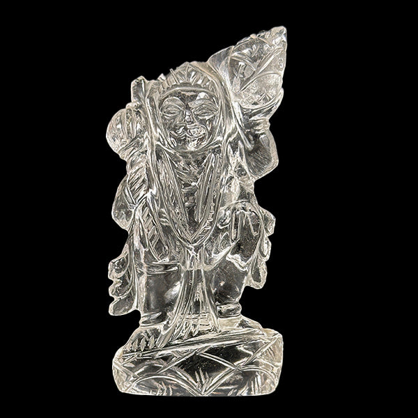 Clear Quartz Lord Hanuman Idol G #0593