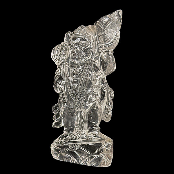 Clear Quartz Lord Hanuman Idol G #0593