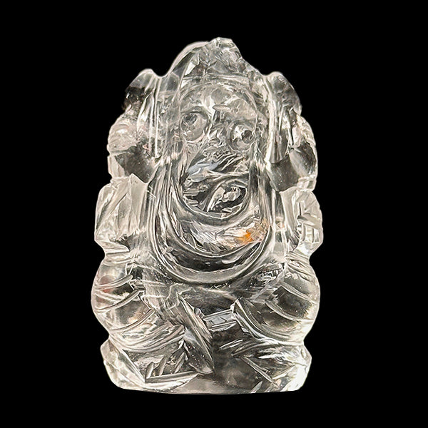 Lord Ganesha Clear Quartz Idol. G #0588