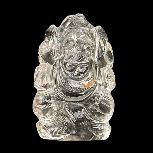 Lord Ganesha Clear Quartz Idol. G #0588