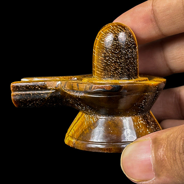 Tiger Eye Shivling Natural Mineral Specimen. G #0585