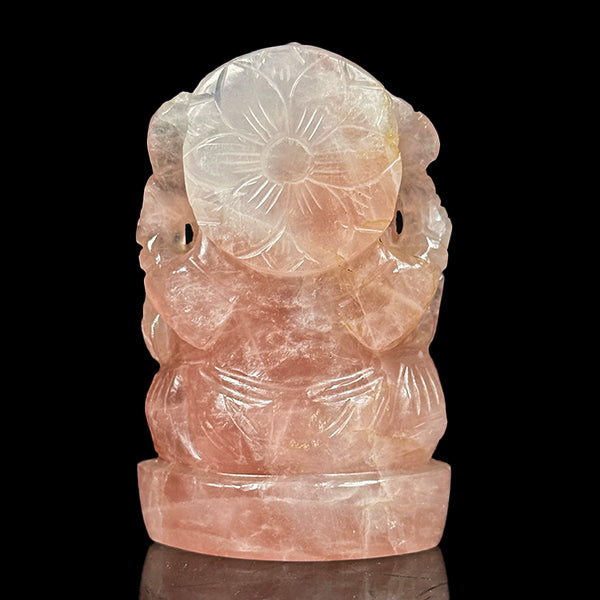 Rose Quartz Lord Ganesha Idol. G #0597
