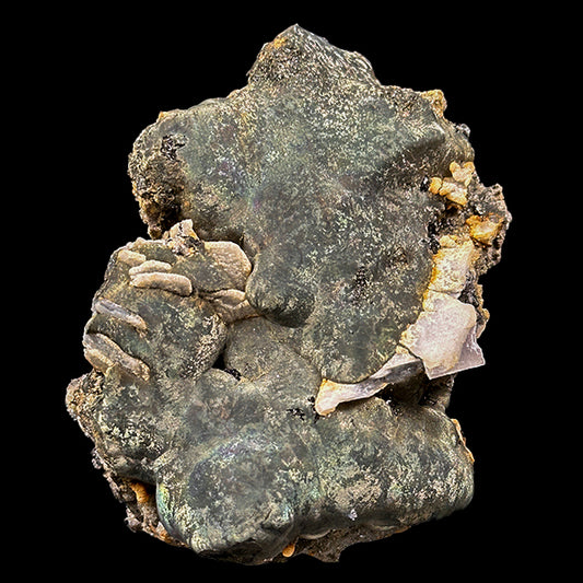 Irrediscent Pyrite With Calcite & Babingtonite Natural Mineral Specimen. G #0599