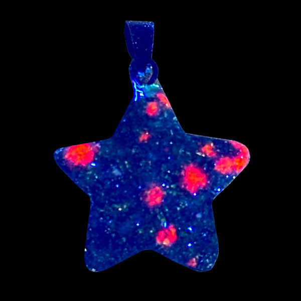 Ruby With Zoisite (UV Reactive) Star Pendant | Genuine Crystal Pendent.