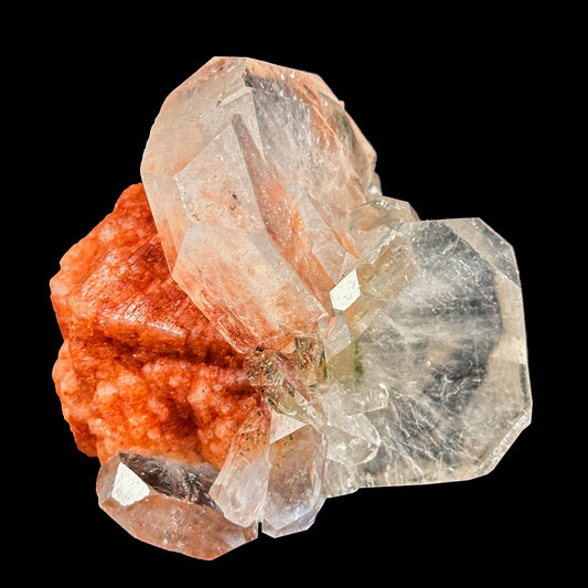 Red Stilbite With Cubical Apophyllite Natural Mineral Specimen. G #0629