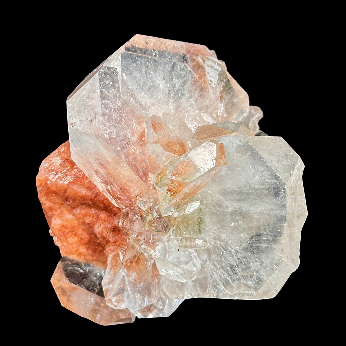 Red Stilbite With Cubical Apophyllite Natural Mineral Specimen. G #0629