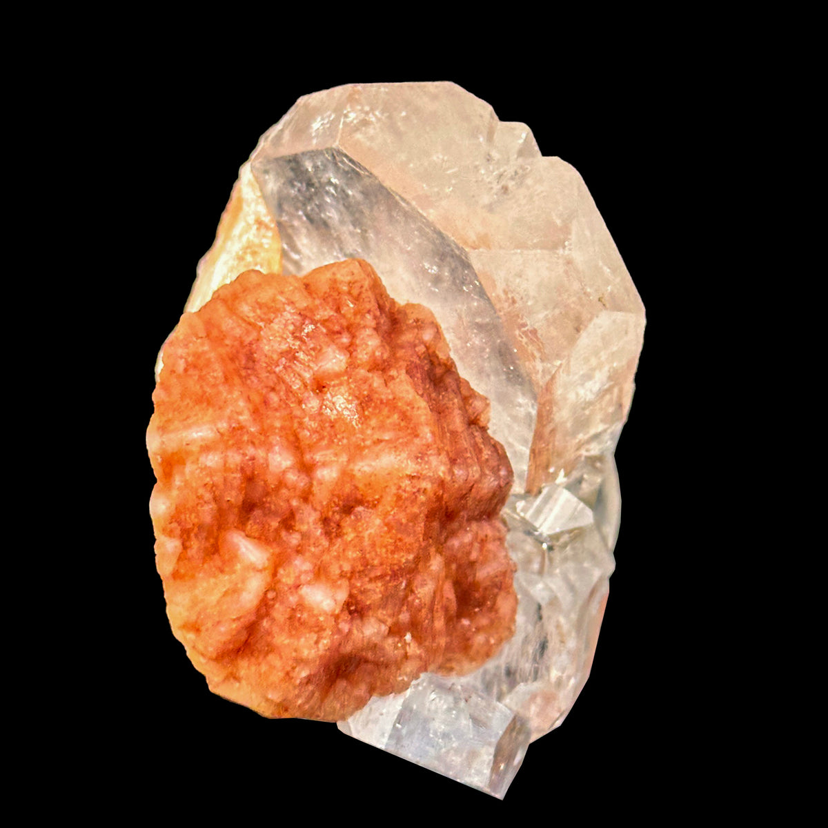 Red Stilbite With Cubical Apophyllite Natural Mineral Specimen. G #0629